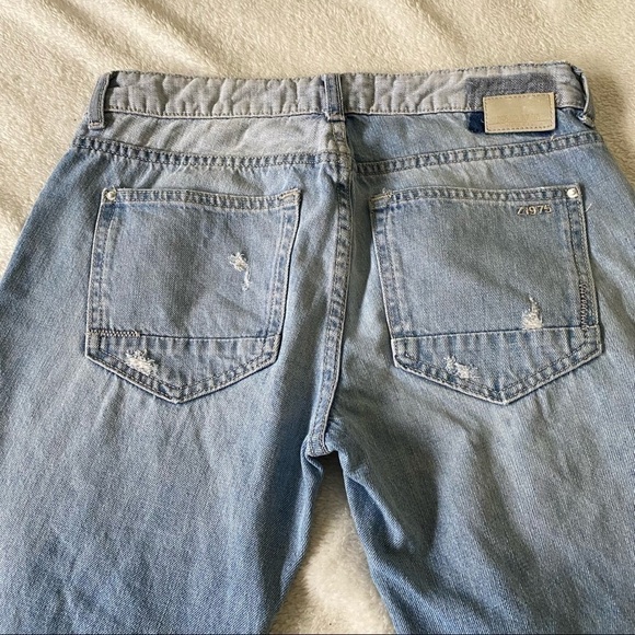 Zara Basic Z1975 denim distressed jeans size 00 - Picture 4 of 8